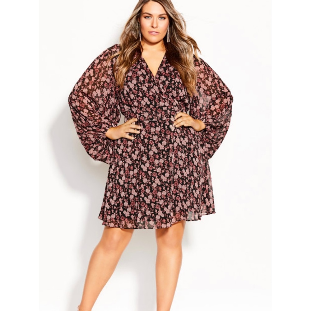 City Chic Ditsy Floral Dress